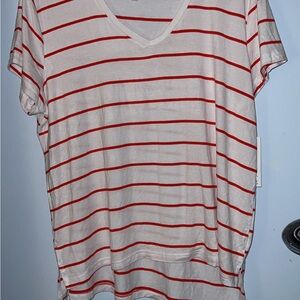 Lauren Conrad Courure Red & White Striped Tshirt Sz XL NWT ❤️💙